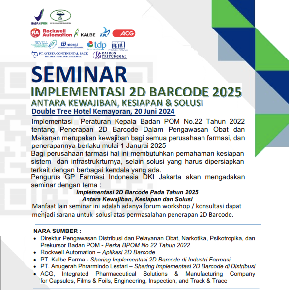 Kegiatan Seminar Implementasi 2D Barcode GP Farmasi Indonesia DKI Jakarta